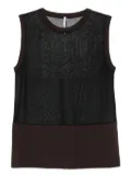Liviana Conti mesh-panel tank top - Brown