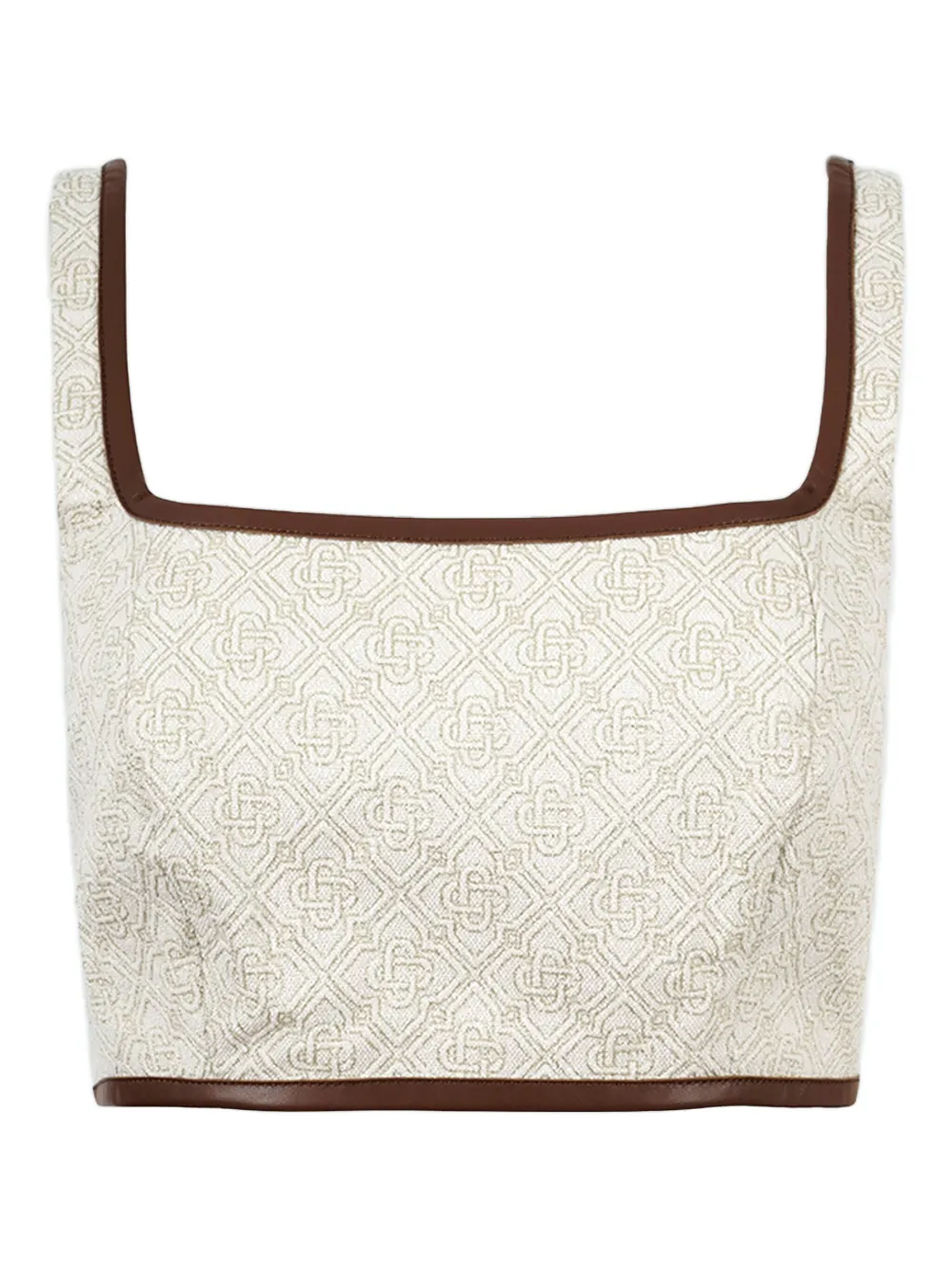 Casablanca geometric-pattern square-neck top | White | Image 1