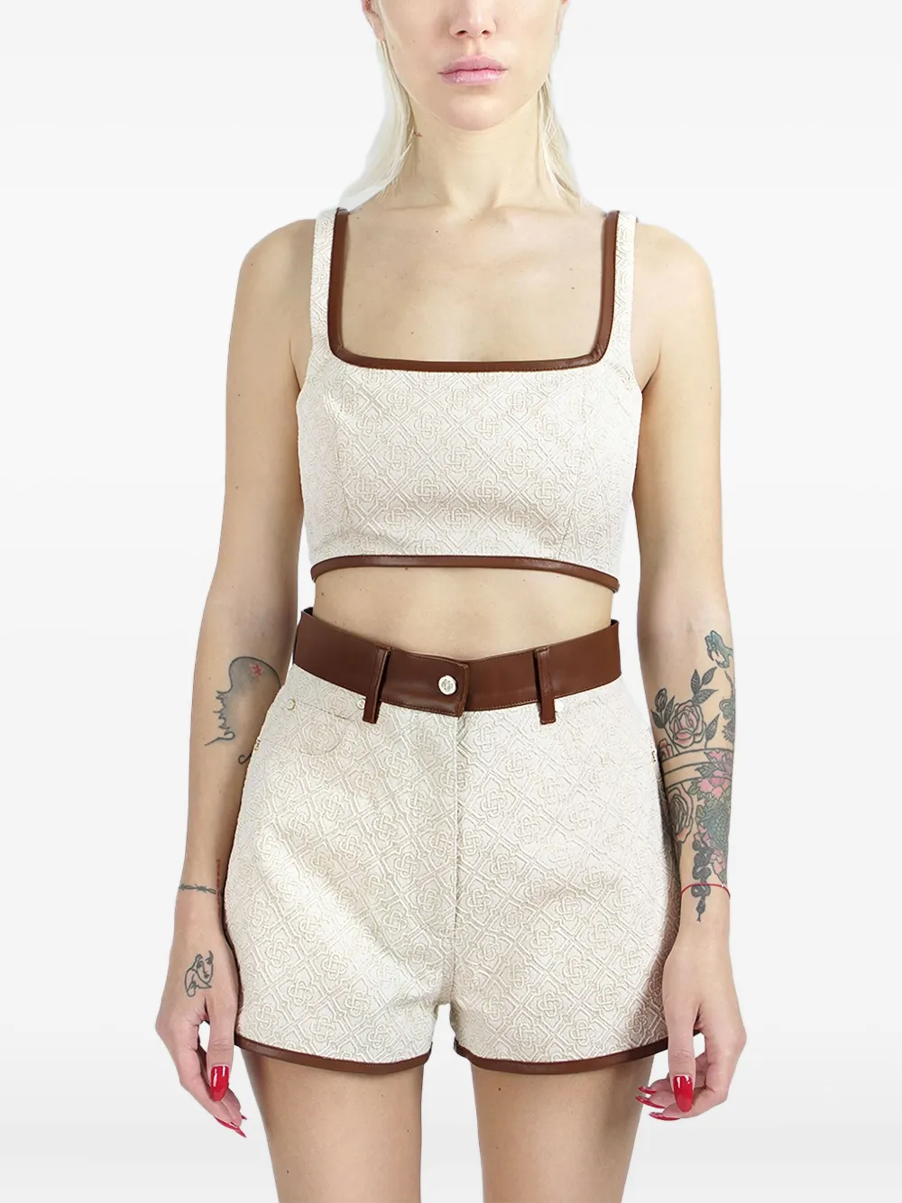Casablanca geometric-pattern square-neck top | Vests & Tank Tops | Image 2