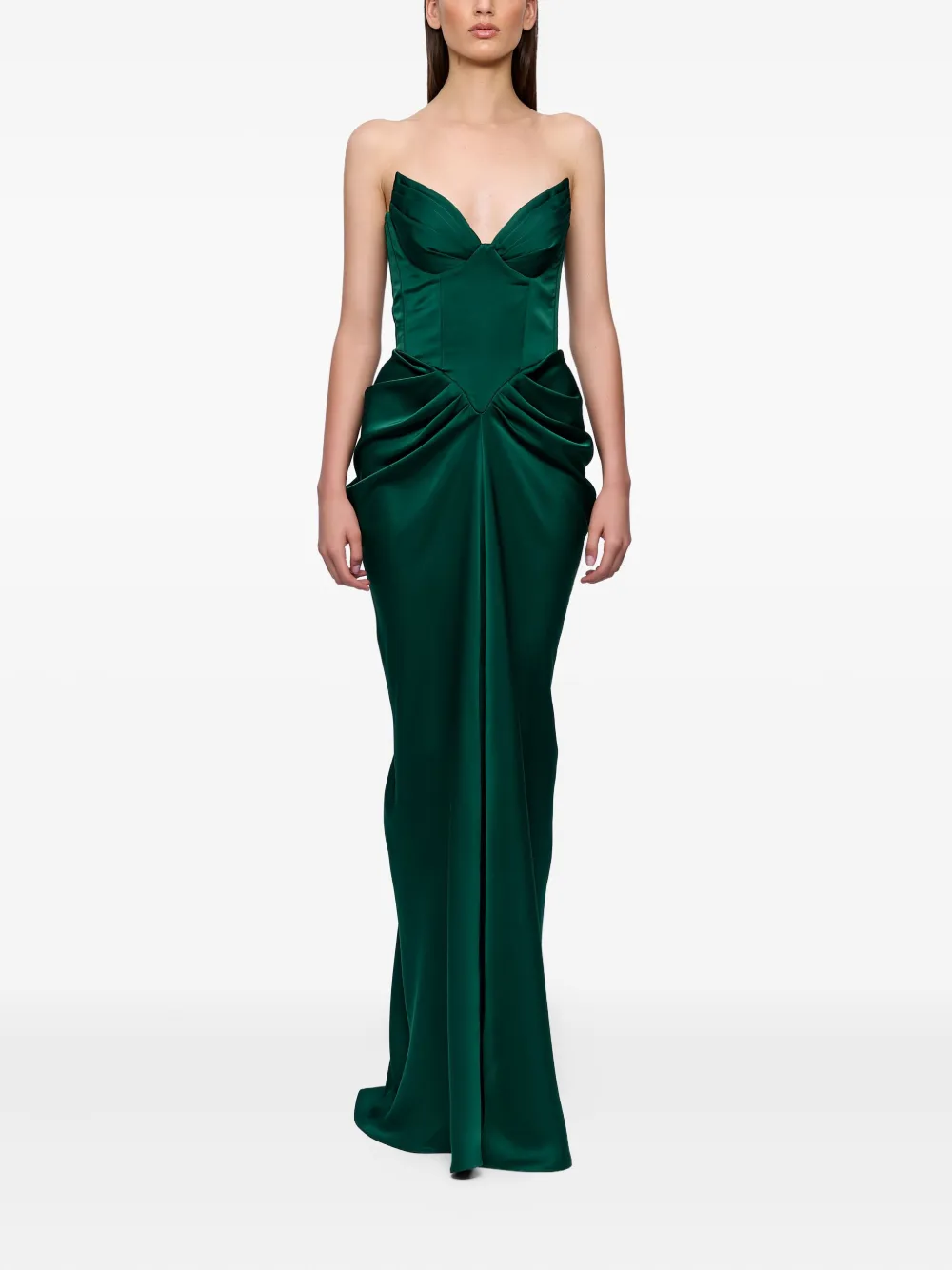 Ana Radu corset draped maxi dress Groen