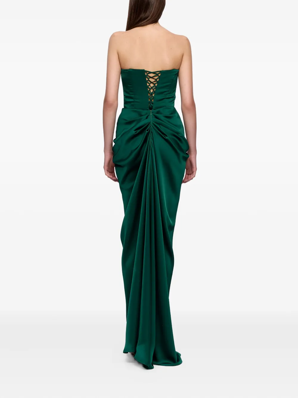 Ana Radu corset draped maxi dress Groen