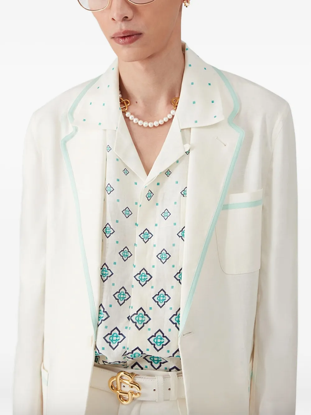 Casablanca Jack met contrasterende afwerking Wit