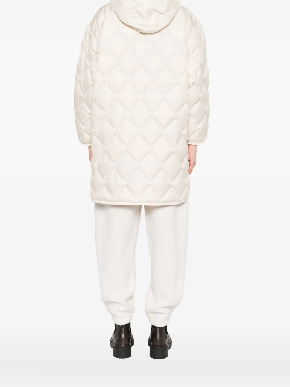 Woolrich Quilted Hooded Coat In Neutral