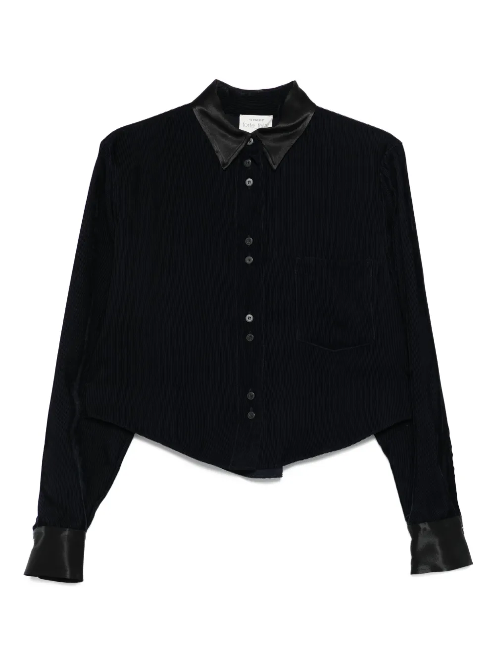 Forte Poloshirt met geribde kraag Blauw