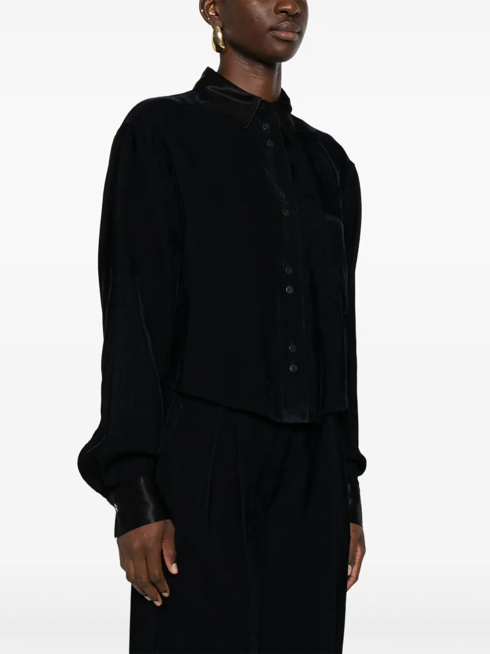 Forte Poloshirt met geribde kraag Blauw