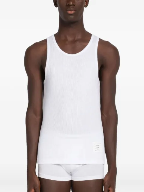 Thom Browne ribbed logo-appliqué tank top 