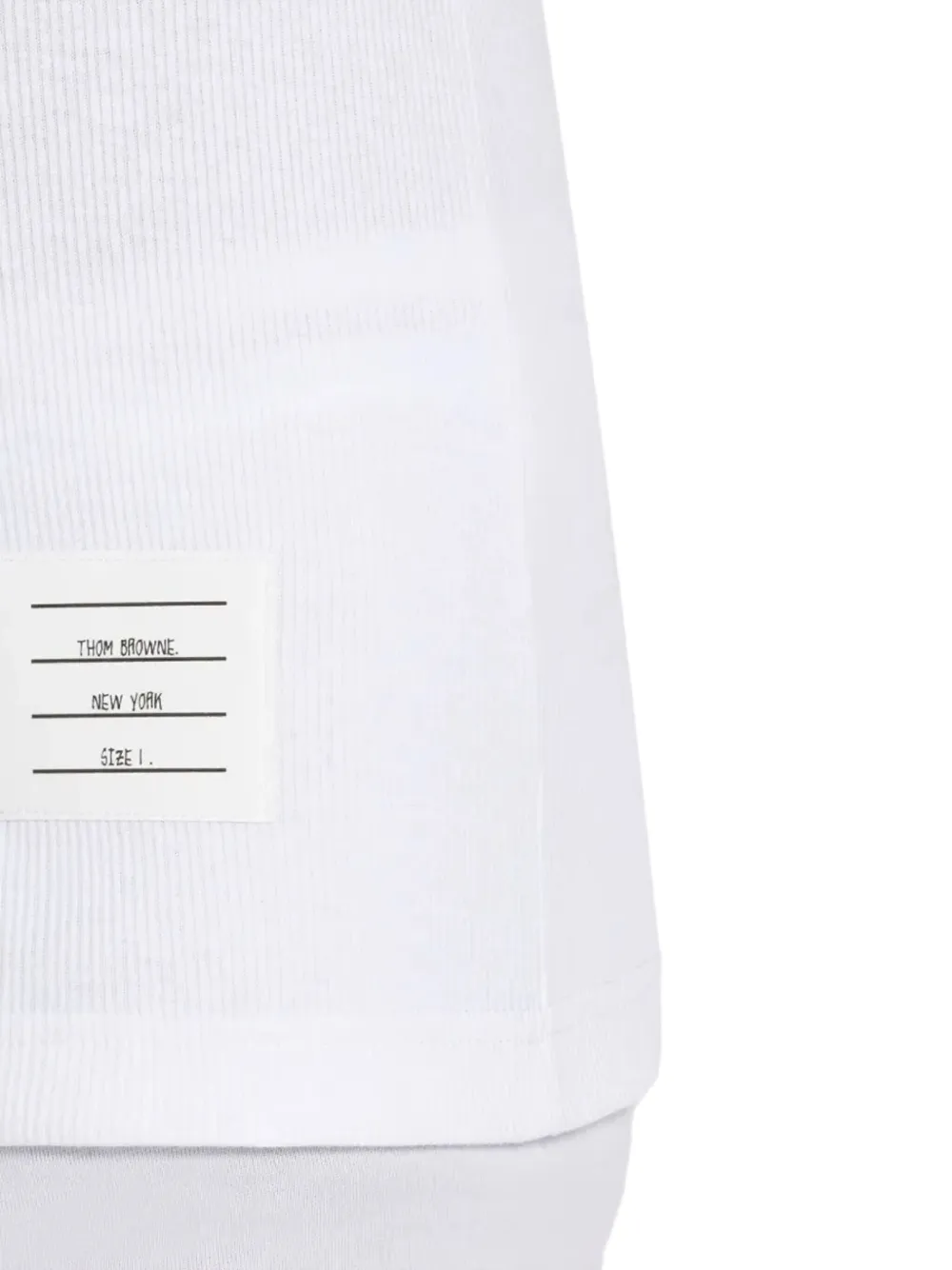 Thom Browne Geribbelde tanktop met logo-applicatie Wit