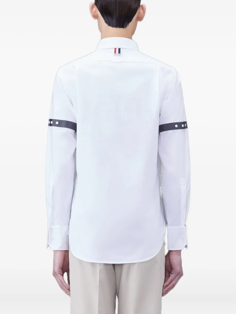 Thom Browne T-shirt met lange mouwen en logo-applicatie Wit