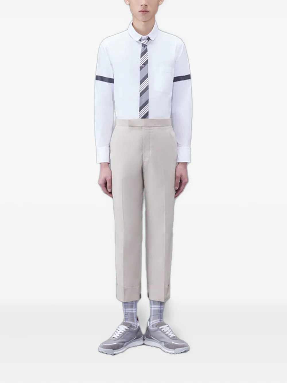 Thom Browne T-shirt met lange mouwen en logo-applicatie - Wit