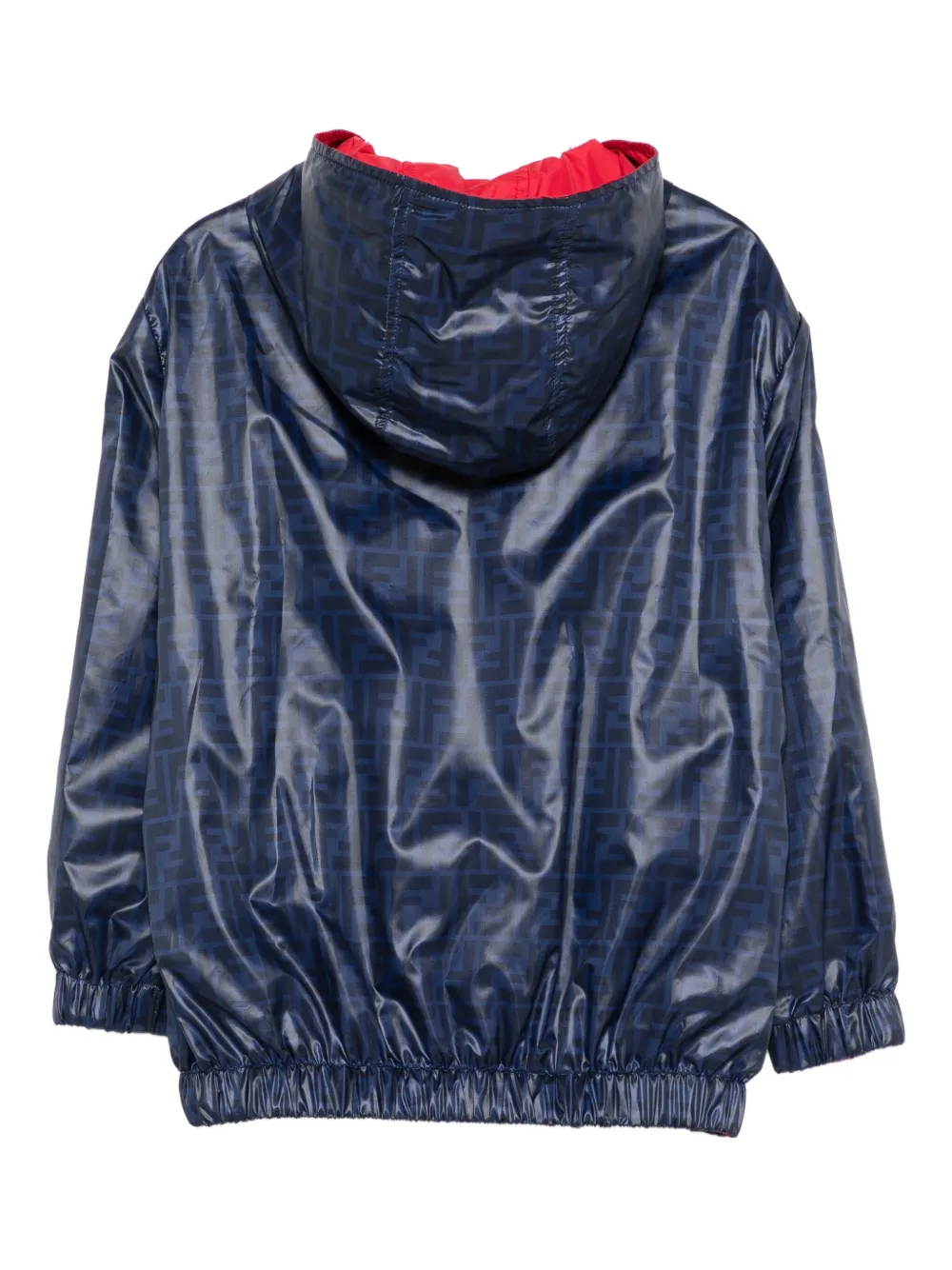 Fendi Kids Jack met capuchon en FF-logoprint Blauw