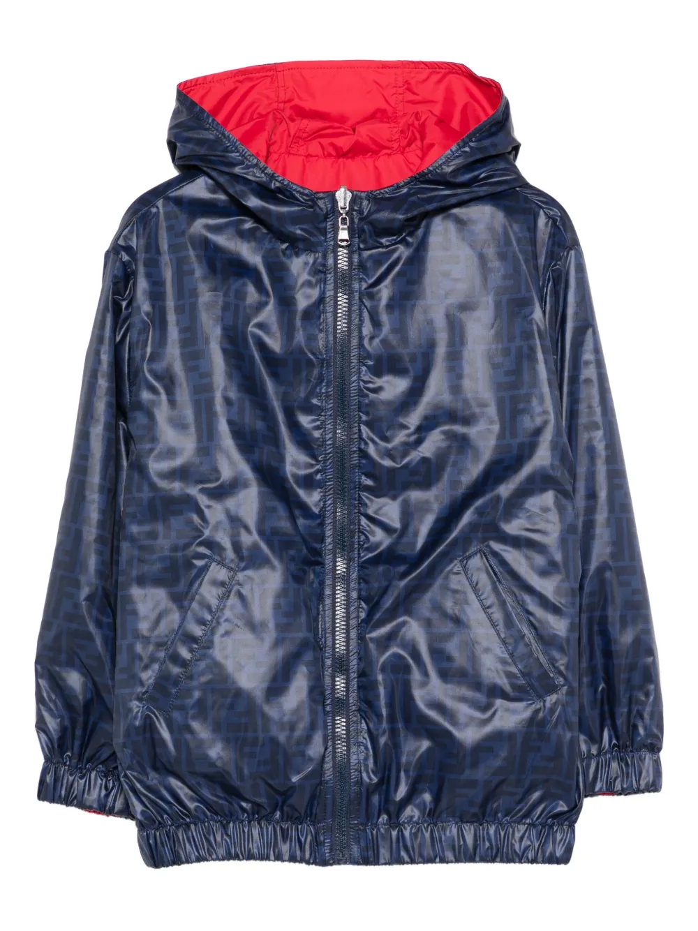 Fendi Kids Jack met capuchon en FF-logoprint Blauw