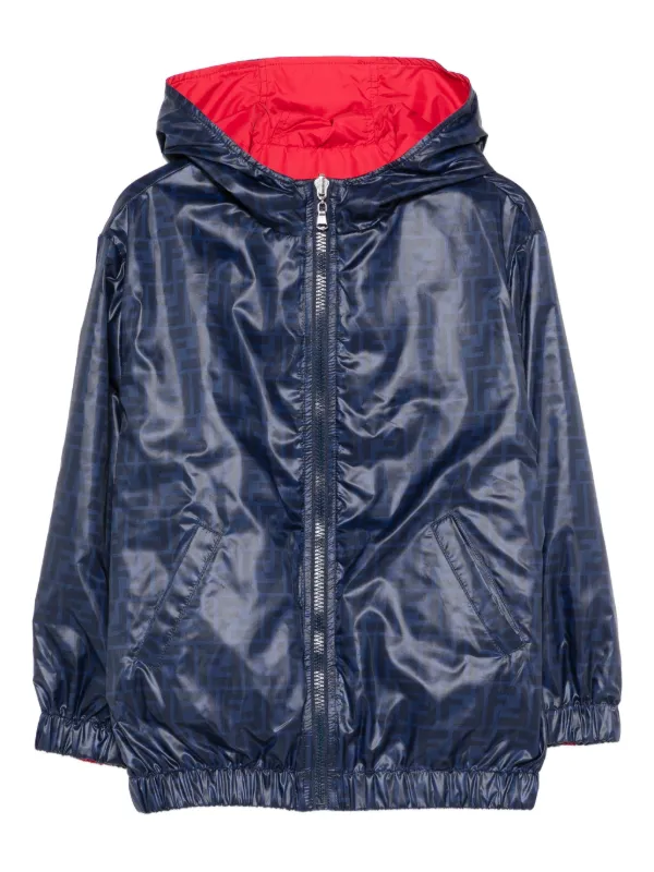 Fendi Kids モノグラム フーデッドジャケット | ブルー | FARFETCH JP