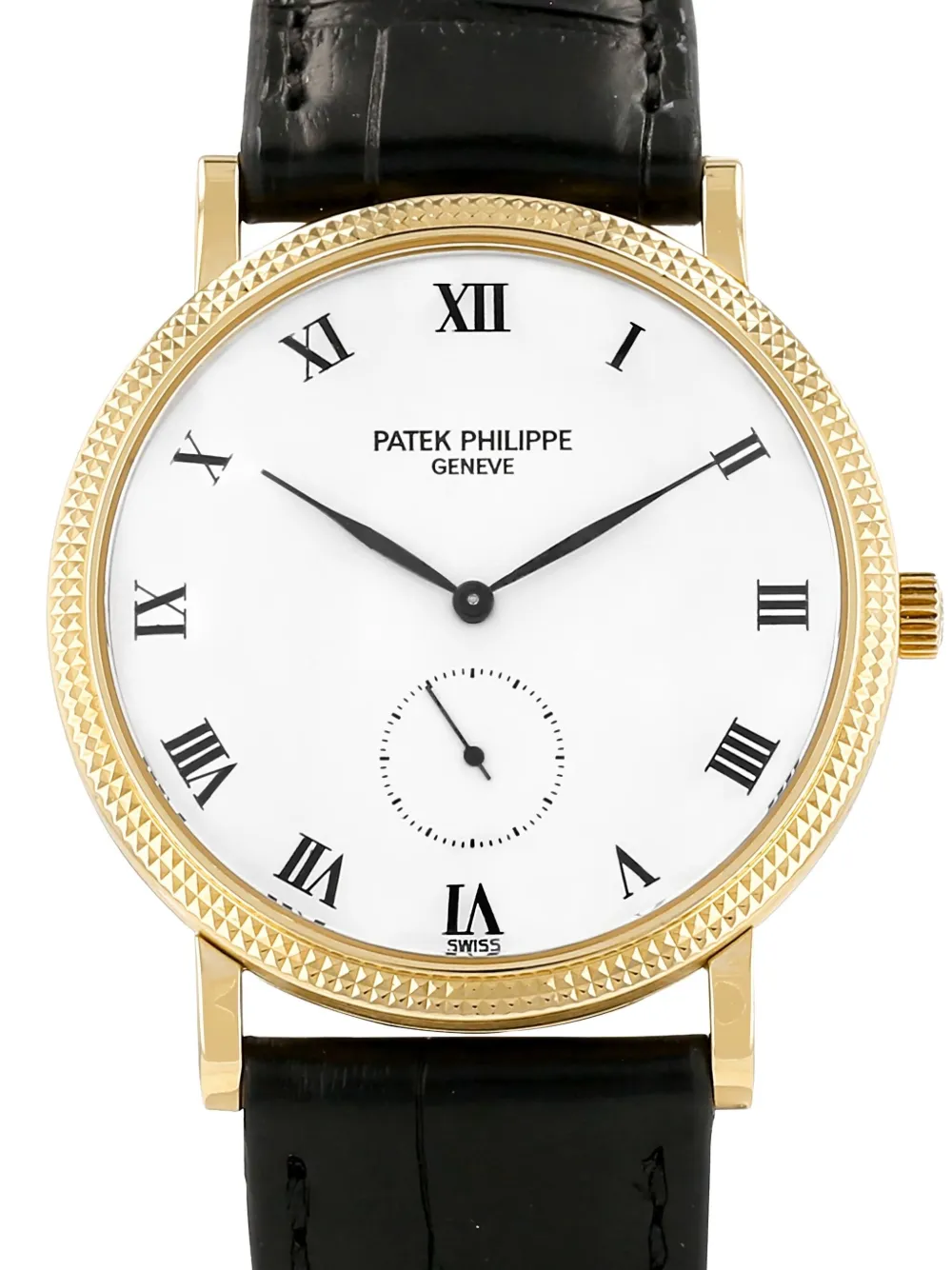 Pre-owned Patek Philippe 1990 Calatrava Clous De Paris 39mm In White
