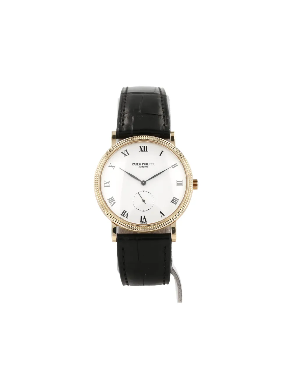 Pre-owned Patek Philippe 1990 Calatrava Clous De Paris 39mm In White