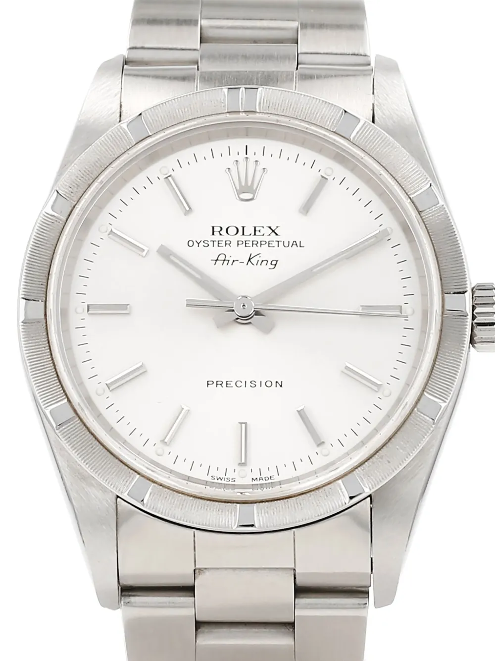 Pre-owned Rolex 2000 Air King 34mm In White