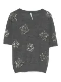 Liviana Conti Jaqueline embellished short-sleeve jersey - Grey
