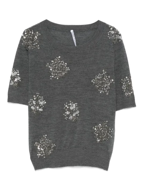 Liviana Conti Jaqueline embellished short-sleeve jersey