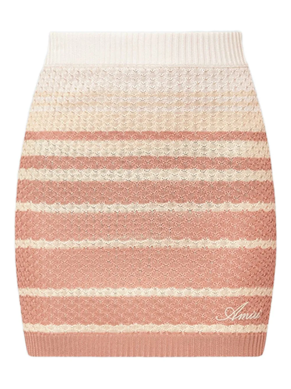 Amiri Striped Knit Mini Skirt In Pink