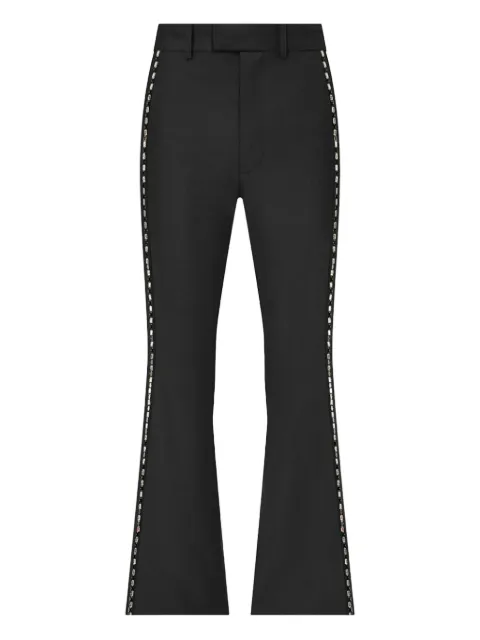 AMIRI crystal-trim creased flared trousers