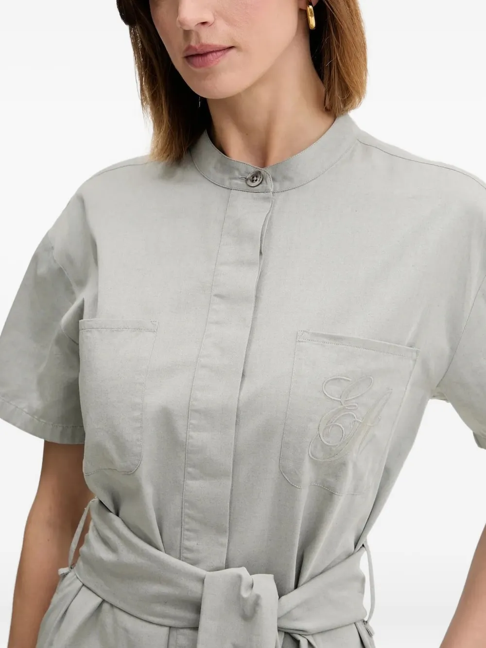 Emporio Armani belted mini dress Grijs