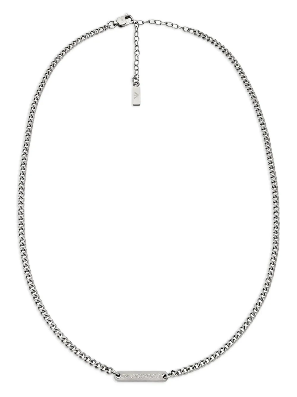 Emporio Armani curb-chain logo-plaque necklace | Silver | Image 1