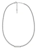 Emporio Armani curb-chain logo-plaque necklace - Silver