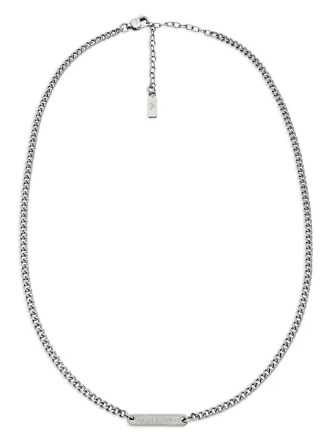 Emporio Armani curb-chain logo-plaque necklace