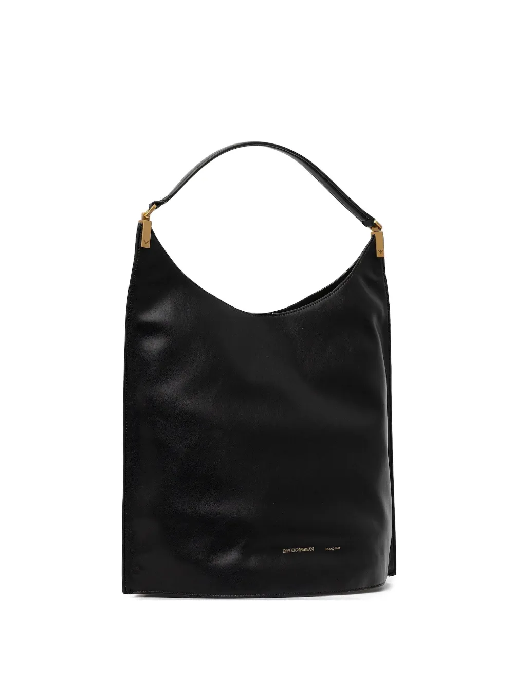 Emporio Armani Curved Top-handle Tote Bag In Black