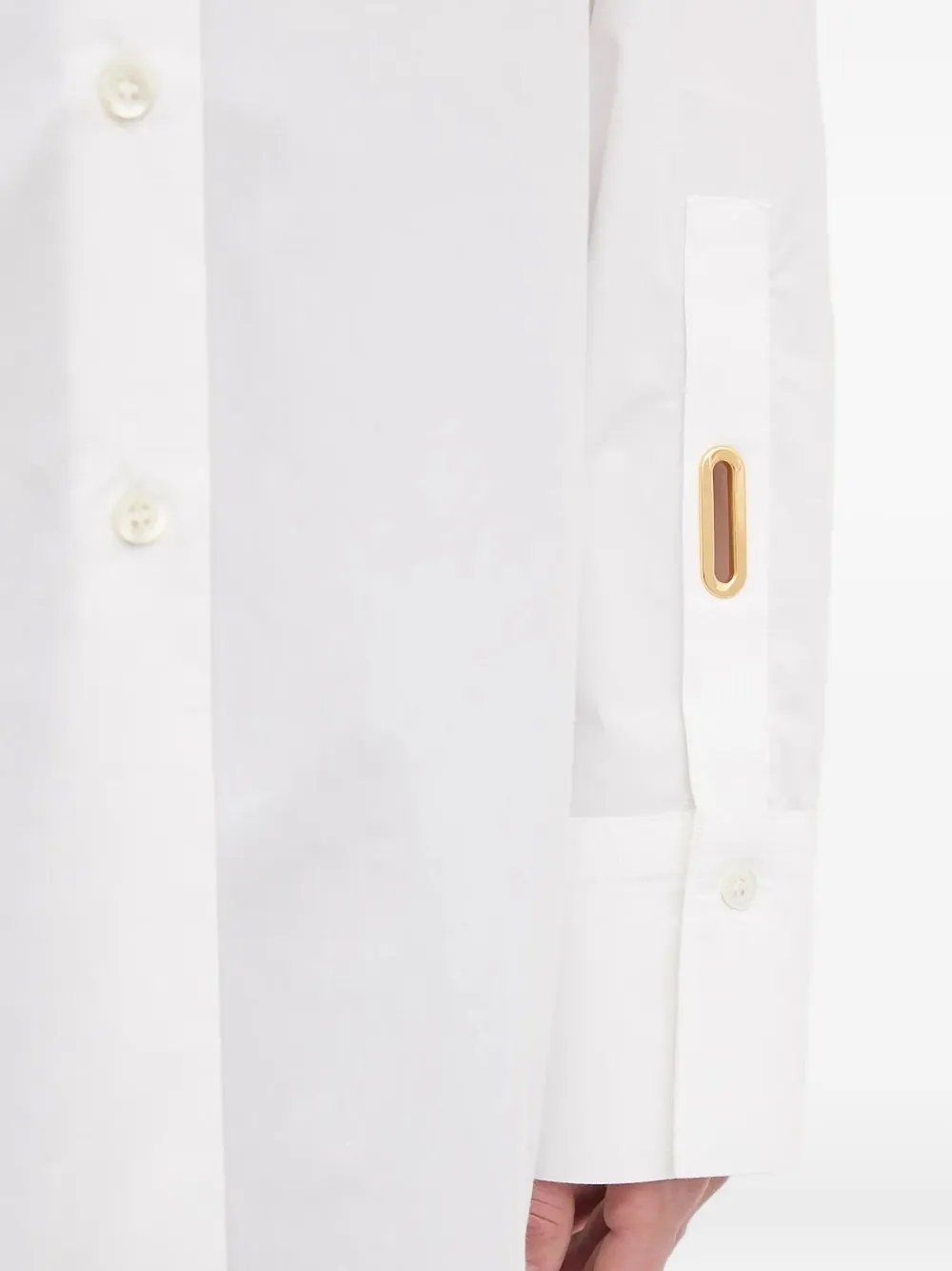Emporio Armani Blouse met geknoopte cuff Wit