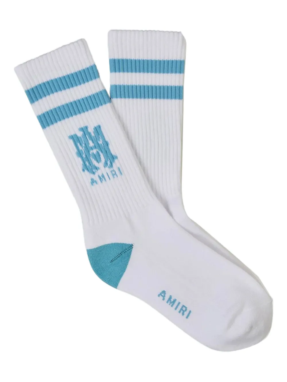 AMIRI calcetines con rayas y logo en intarsia | blanco | Image 1