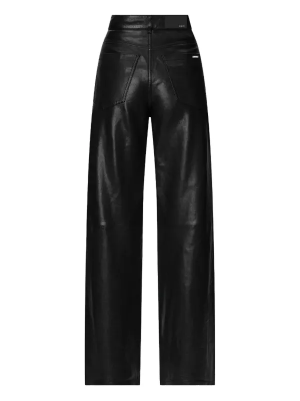 AMIRI レザー ストレートパンツ | ブラック | FARFETCH JP