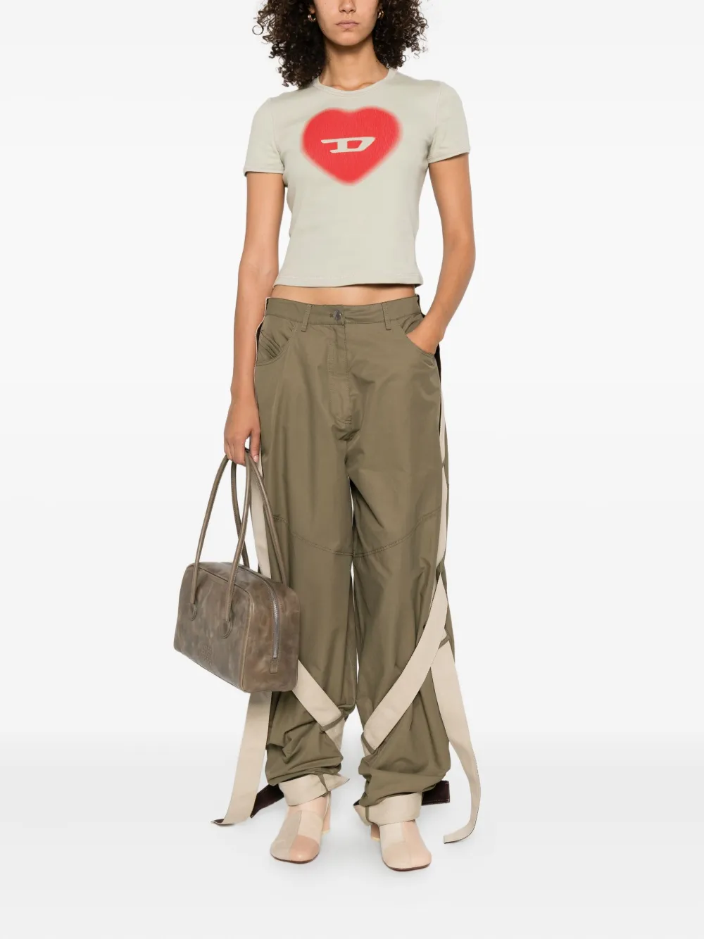 Diesel T-Ele T-shirt met logo Groen