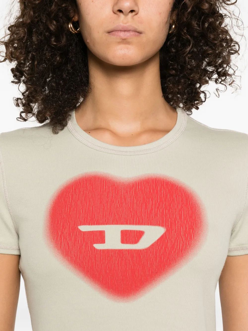 Diesel T-Ele T-shirt met logo Groen