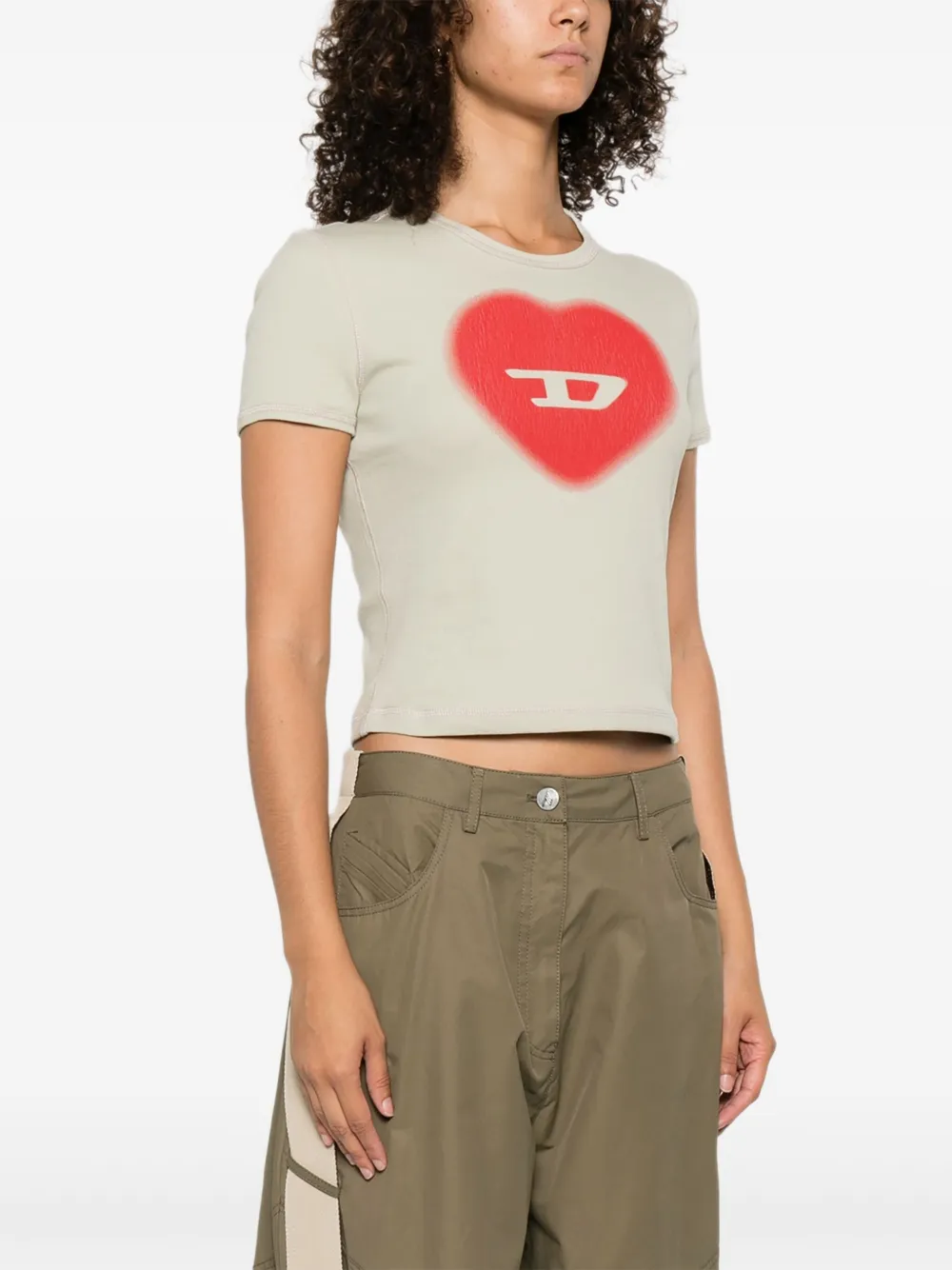 Diesel T-Ele T-shirt met logo Groen