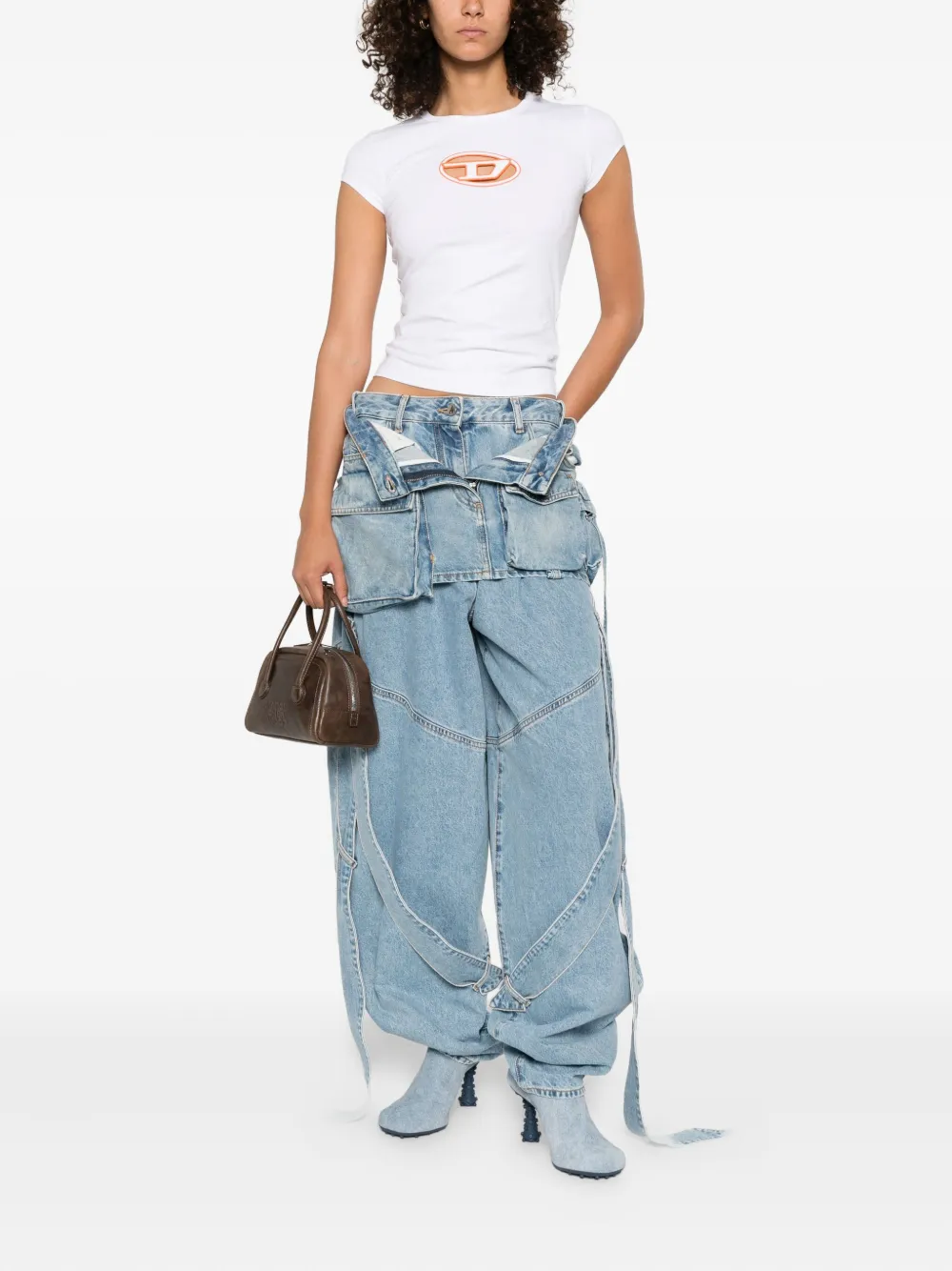 Diesel T-Angie T-shirt met uitgesneden details Wit