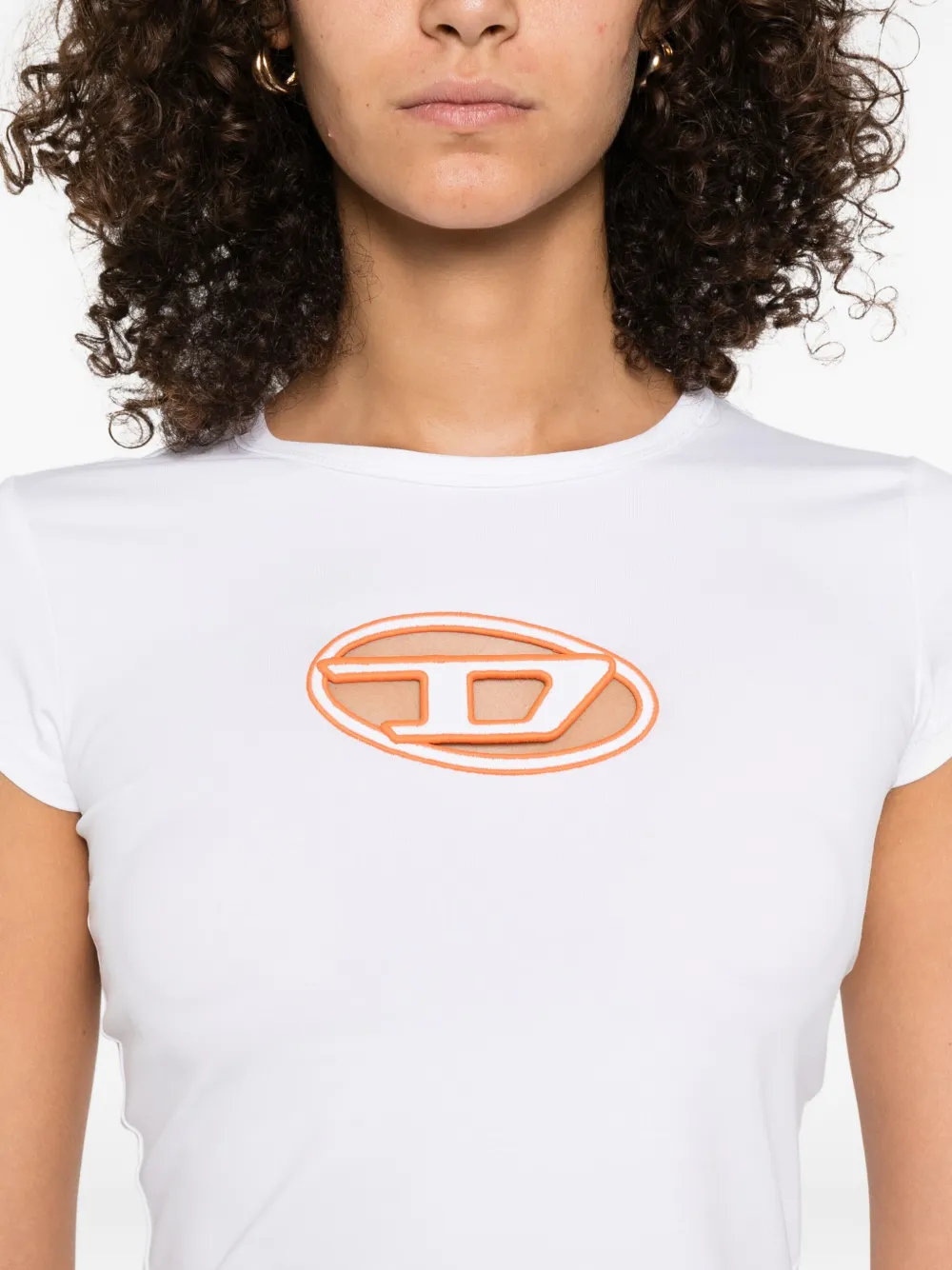 Diesel T-Angie T-shirt met uitgesneden details Wit