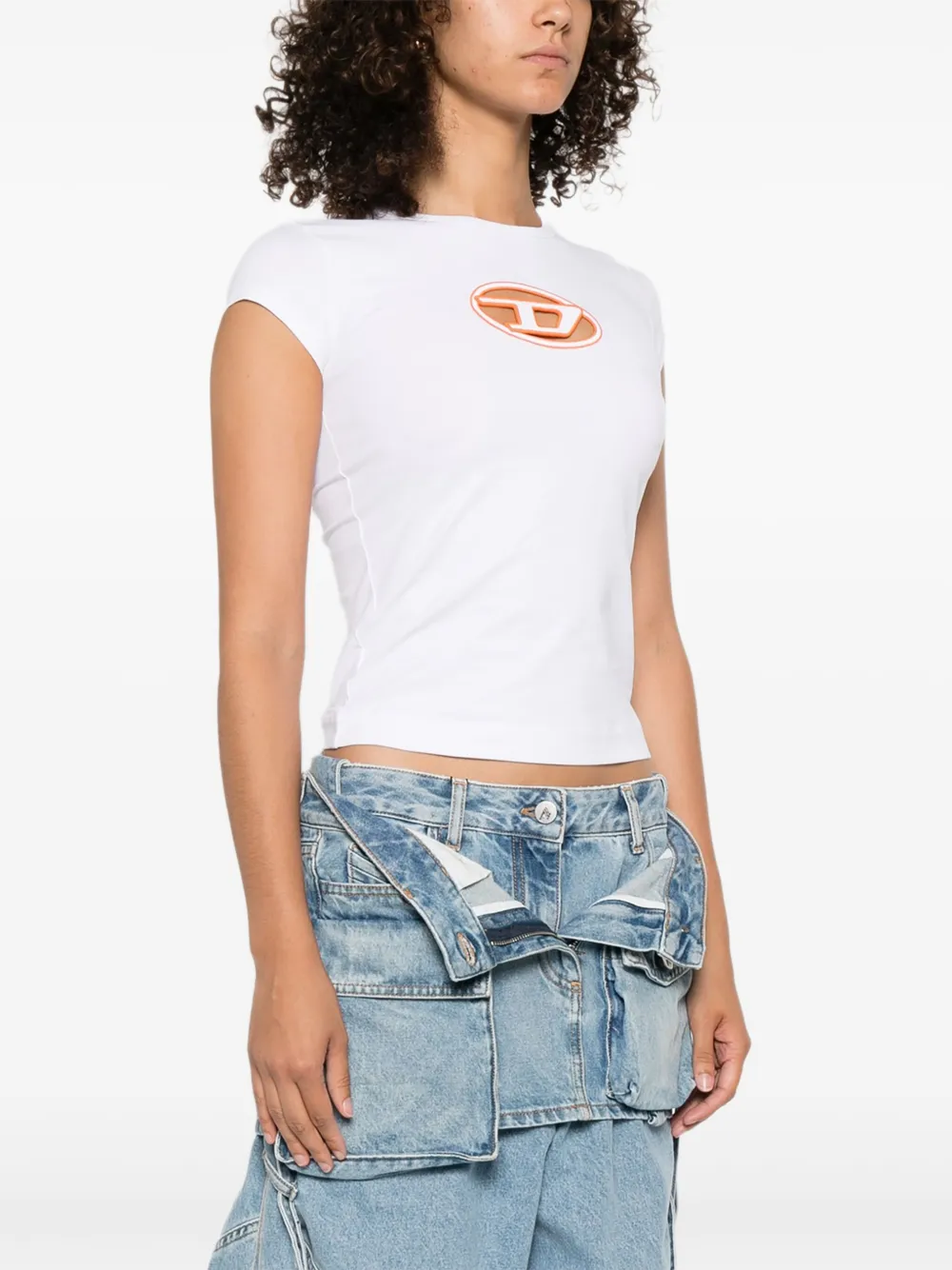 Diesel T-Angie T-shirt met uitgesneden details Wit