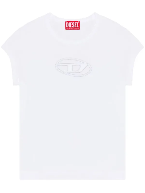 トップス diesel T-Angie T-ANGIE Woman: Cotton T-shirt with cut-out D logo | Diesel