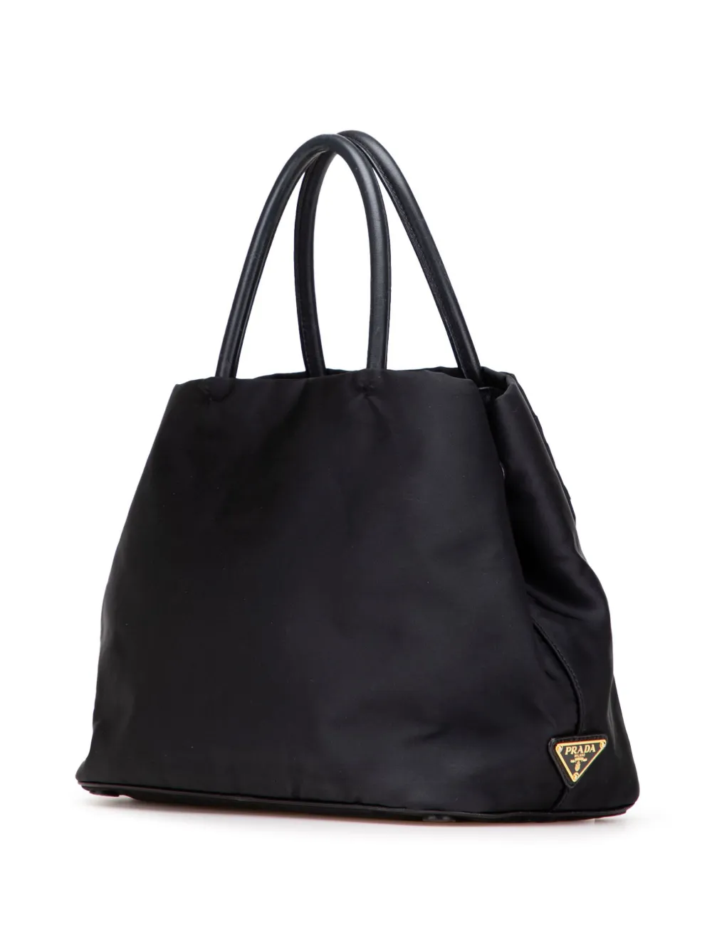 Pre-owned Prada 2013-2025 Tessuto Canapa Logo Bow Satchel In Black