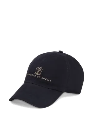 Brunello Cucinelli logo-embroidered Mélange Cap | Grey | FARFETCH