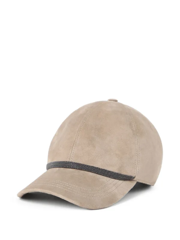 BRUNELLO CUCINELLI / ブルネロクチネリスエードレザーキャップ Brunello Cucinelli スエード キャップ | ニュートラル | FARFETCH JP