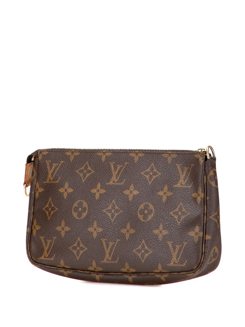 Pre-owned Louis Vuitton 2000 Monogram Pochette Accessoires Shoulder Bag In Brown