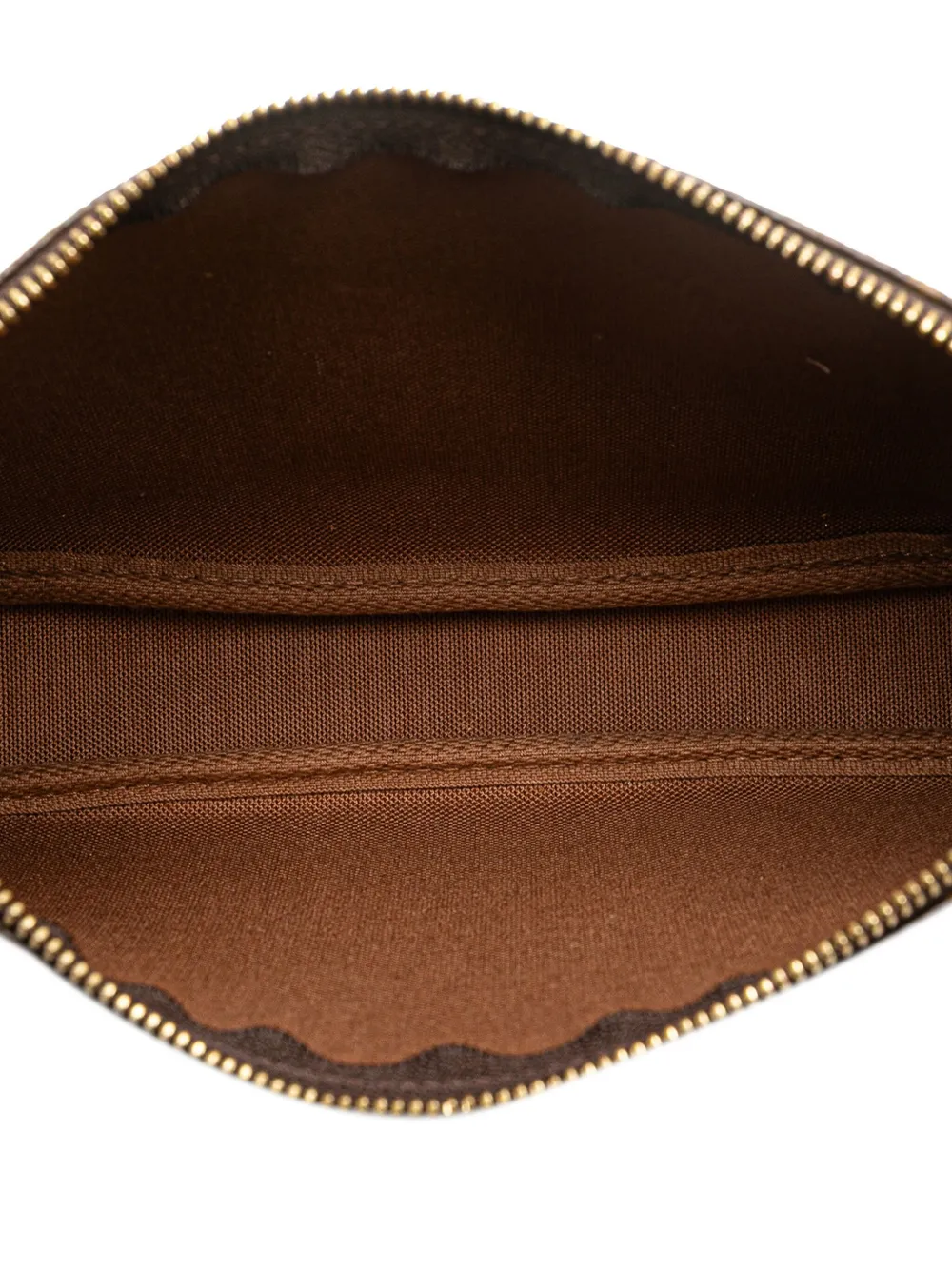 Pre-owned Louis Vuitton 2000 Monogram Pochette Accessoires Shoulder Bag In Brown