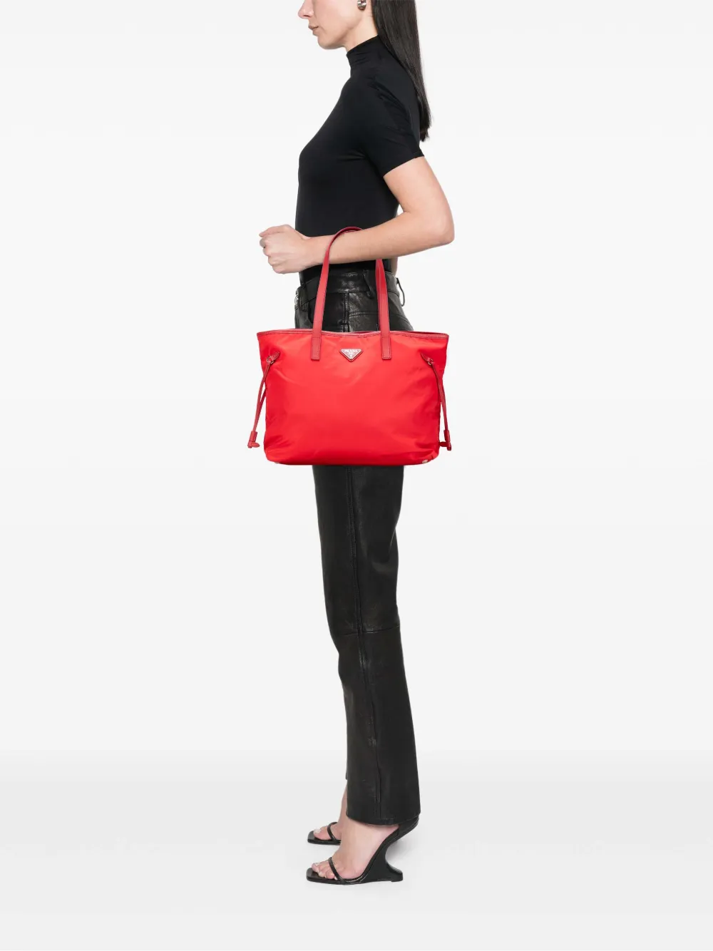 Prada Pre-Owned 2013-2025 Saffiano Trimmed Tessuto Open Convertible Tote satchel | Pre-Owned | Image 2