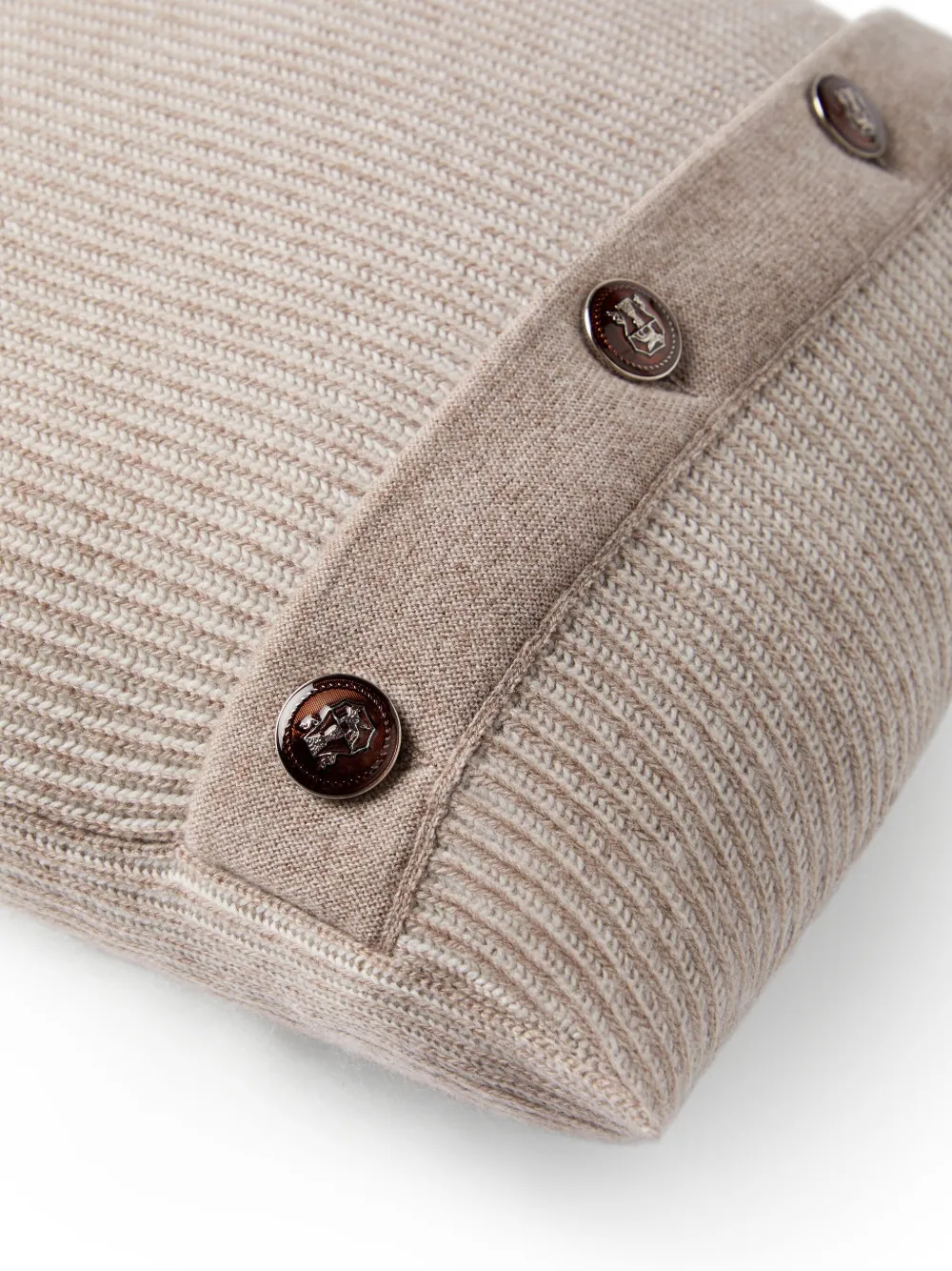 Brunello Cucinelli Ribbed Buttoned Cushion In Neutral