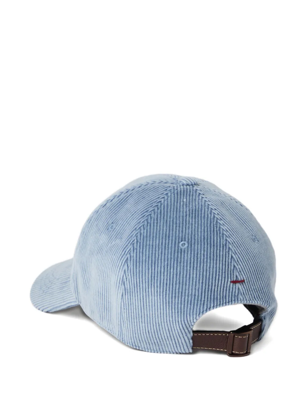 Brunello Cucinelli Ribfluwelen honkbalpet met geborduurd logo - Blauw