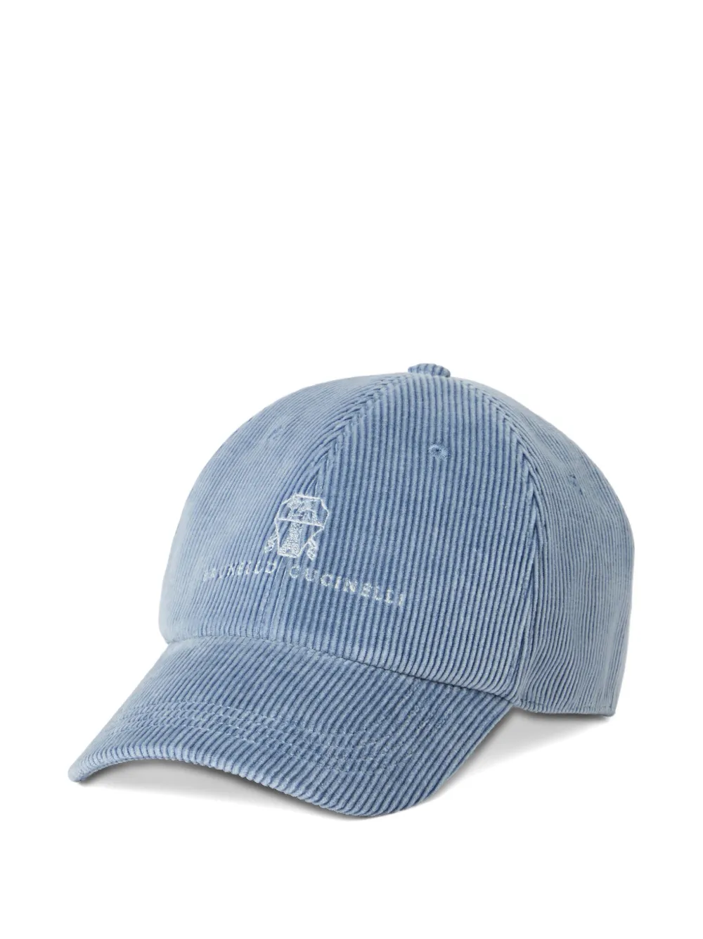 Brunello Cucinelli corduroy logo-embroidered baseball cap | Blue | Image 1