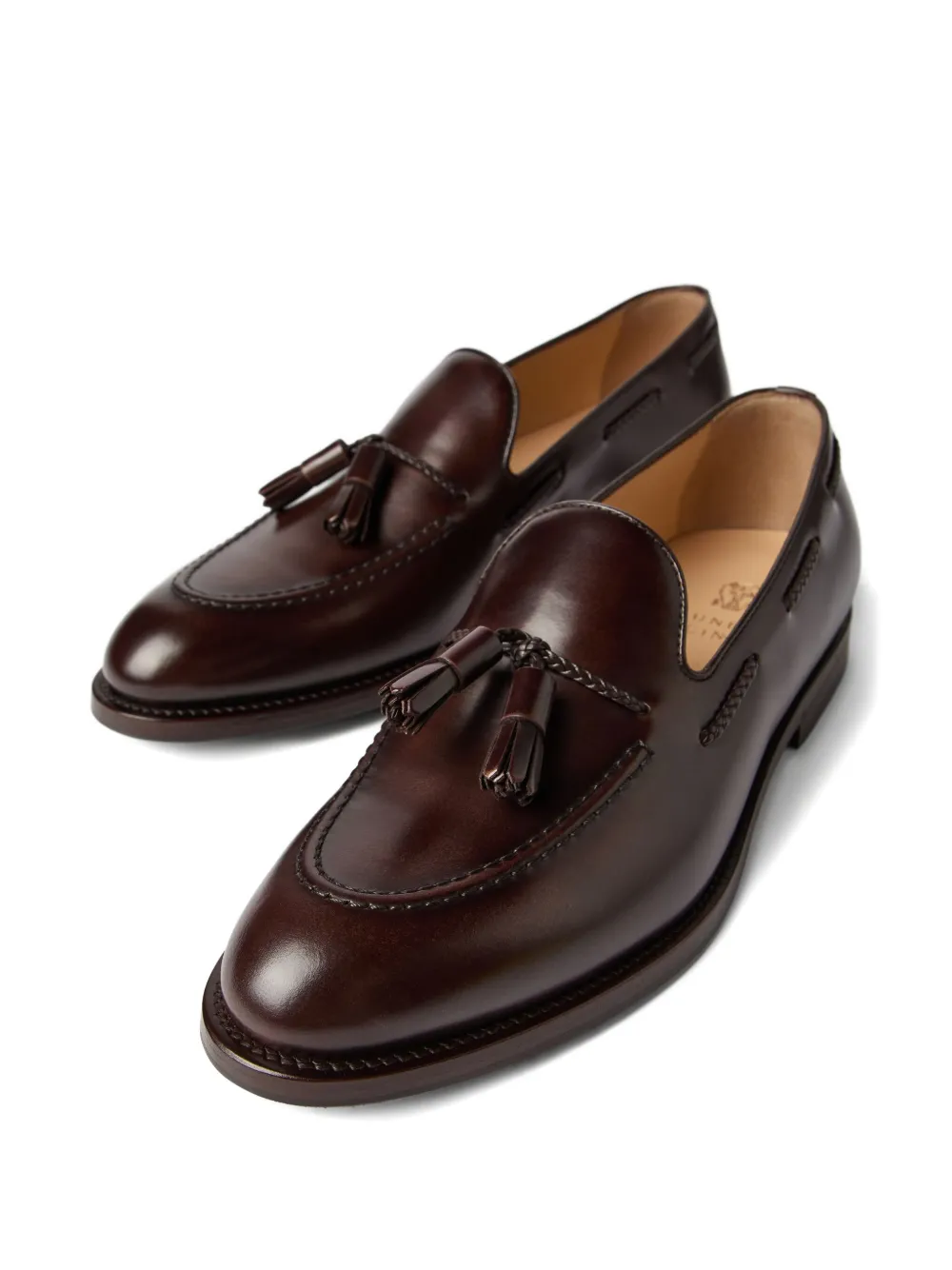 Brunello Cucinelli tassel-detail leather loafers Brown