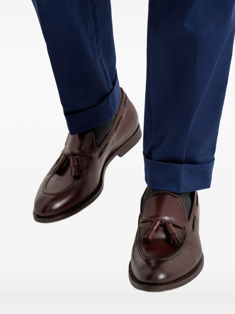 Brunello Cucinelli tassel-detail leather loafers Brown