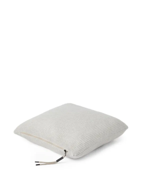 Brunello Cucinelli ribbed-knit zip-fastening Cushion (40cm x 40cm